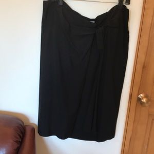 Dries Van Noten Black Faux Wrap Skirt